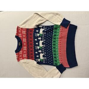 Ugly Christmas Sweater - Snow Reindeers with Scarfs - S
